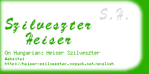 szilveszter heiser business card